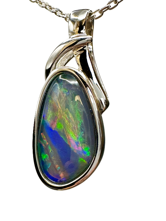 Sterling Silver Triplet Opal Pendant