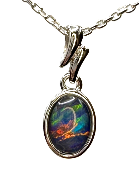 Sterling Silver Triplet Opal Pendant