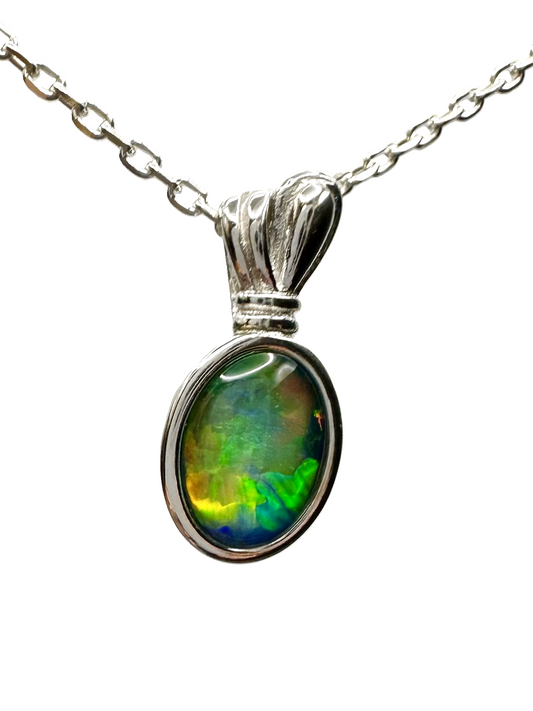 Sterling Silver Triplet Opal Pendant