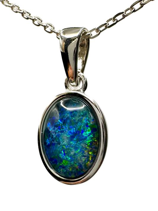 Sterling Silver Triplet Opal Pendant