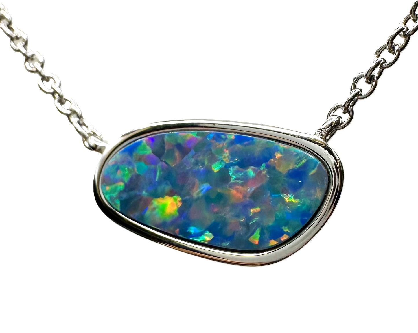 Sterling Silver Doublet Opal Pendant