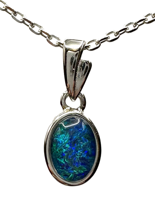 Sterling Silver Triplet Opal Pendant