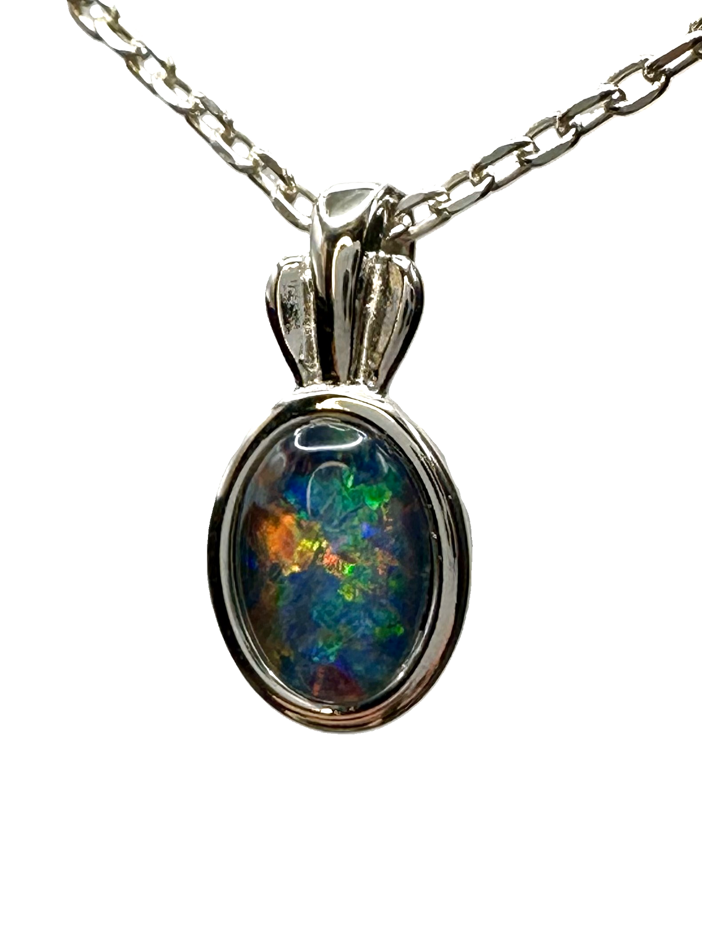 Sterling Silver Triplet Opal Pendant