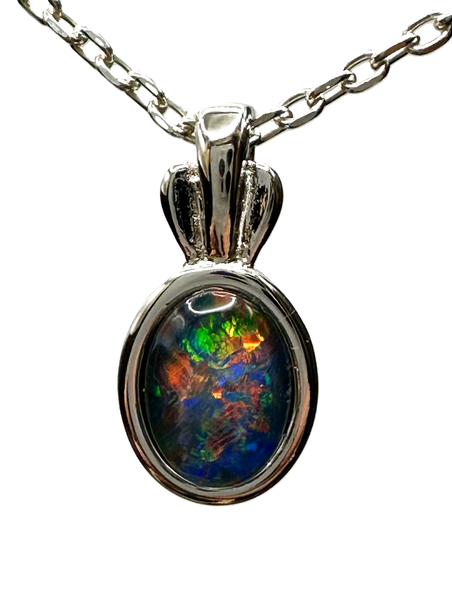 Sterling Silver Triplet Opal Pendant