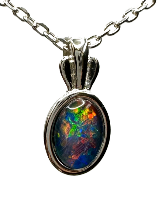 Sterling Silver Triplet Opal Pendant