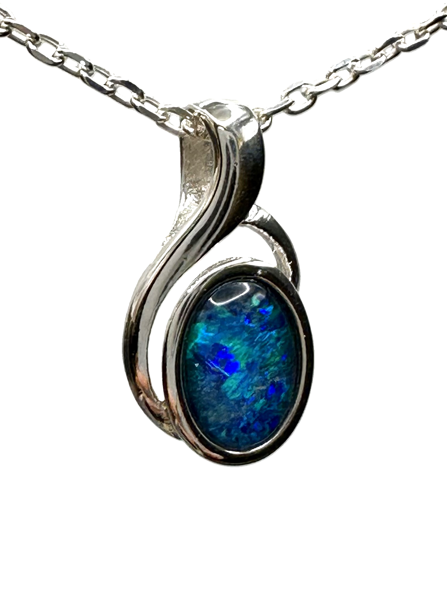 Sterling Silver Triplet Opal Pendant