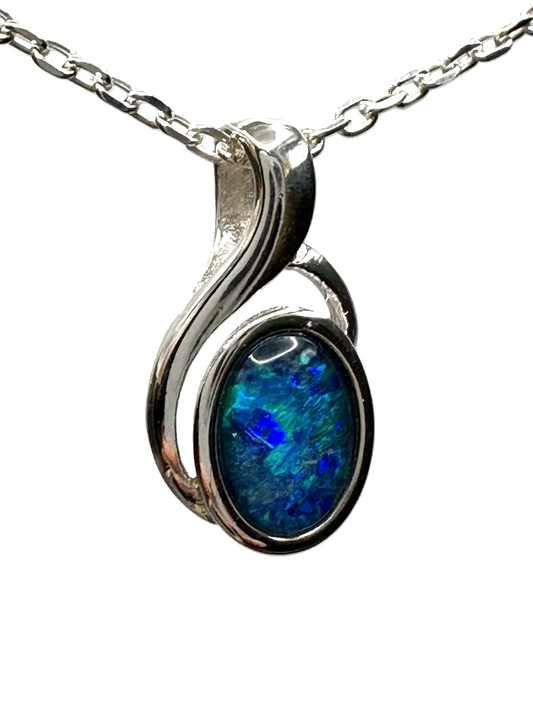 Sterling Silver Triplet Opal Pendant