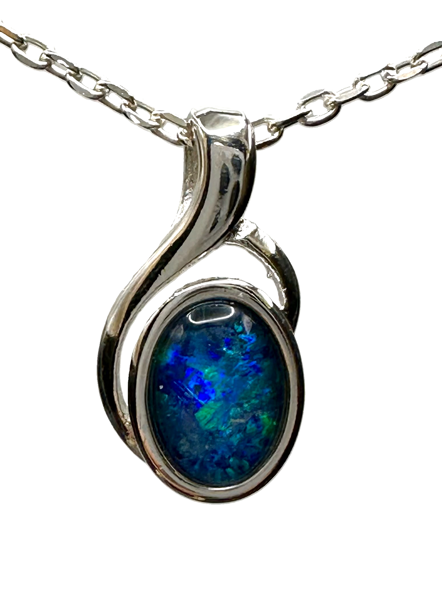Sterling Silver Triplet Opal Pendant