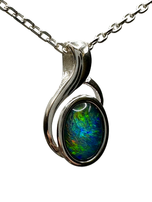 Sterling Silver Triplet Opal Pendant