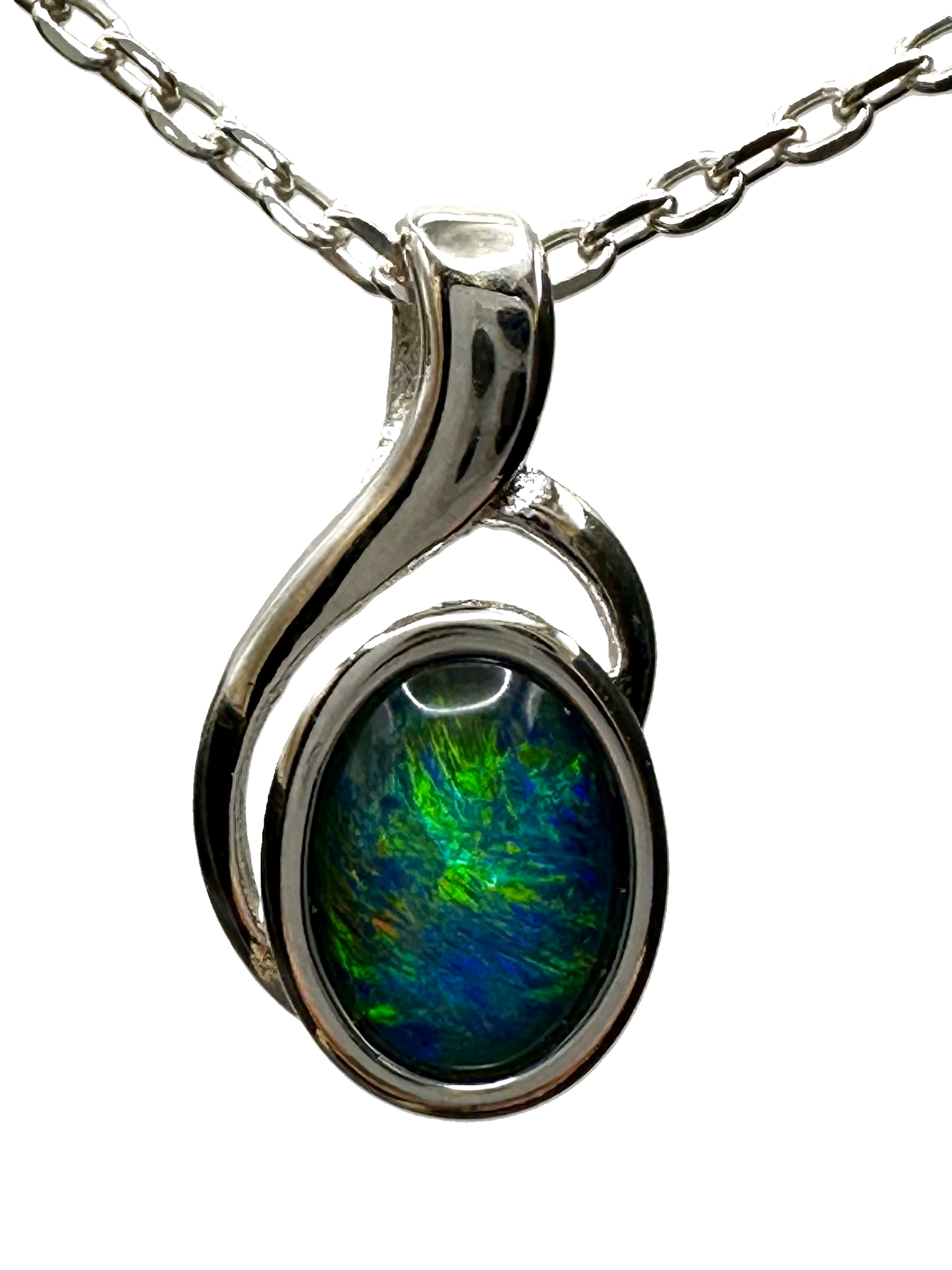 Sterling Silver Triplet Opal Pendant