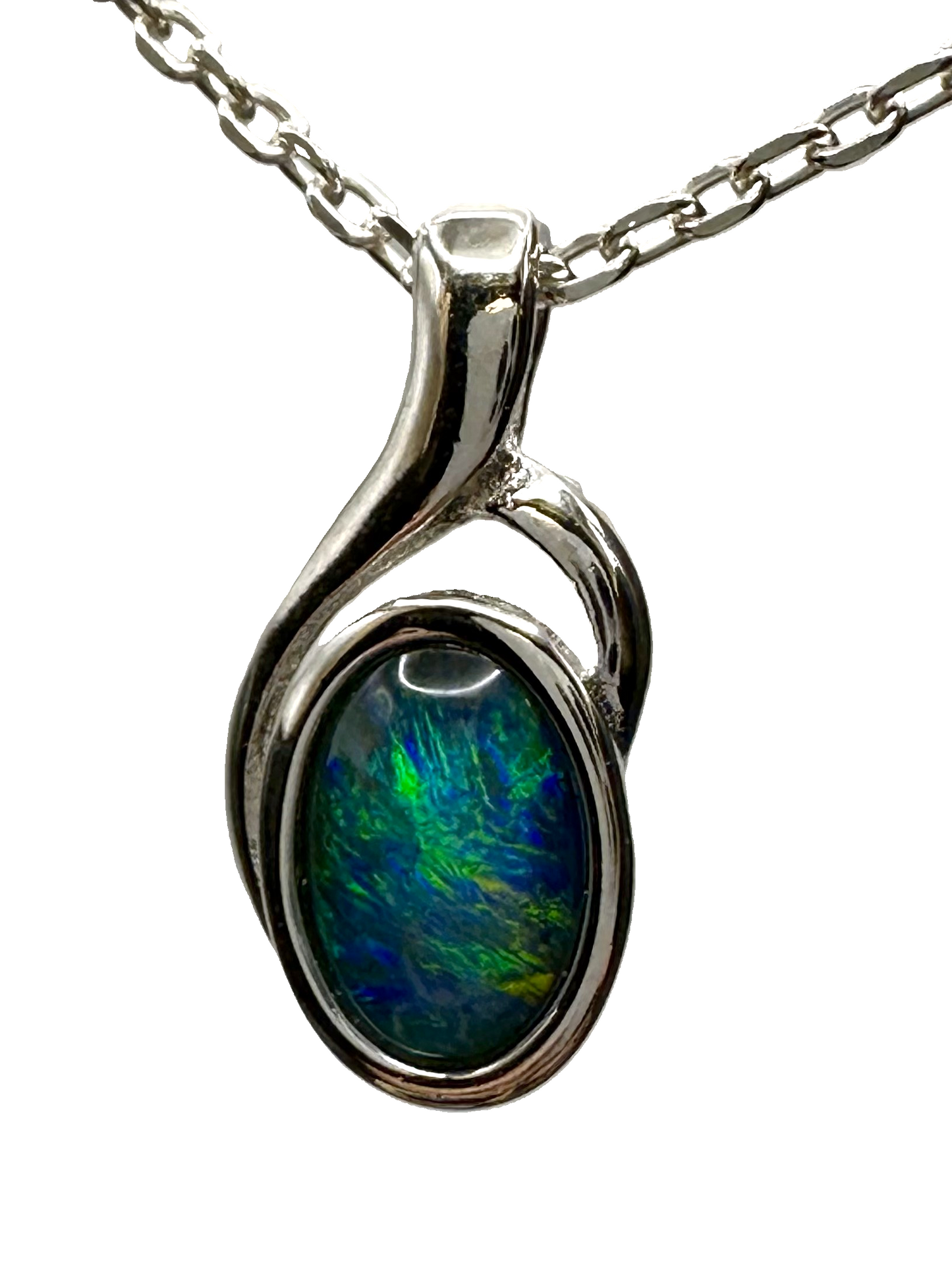 Sterling Silver Triplet Opal Pendant