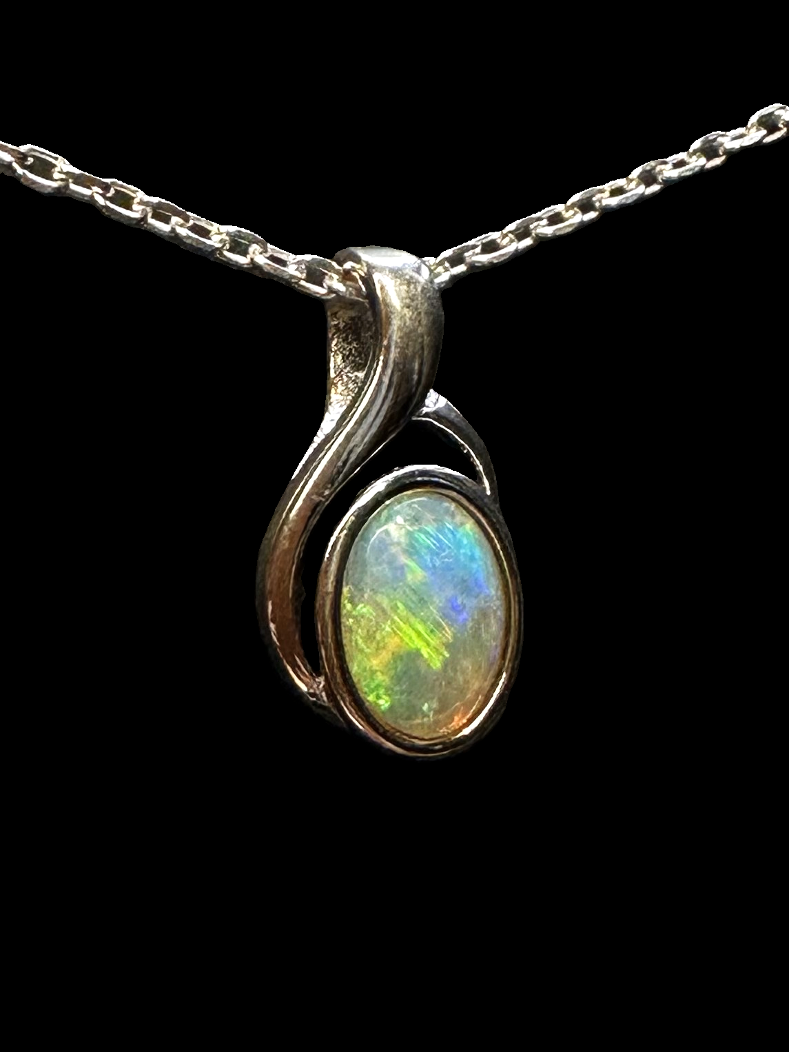 Sterling Silver Solid Opal Pendant