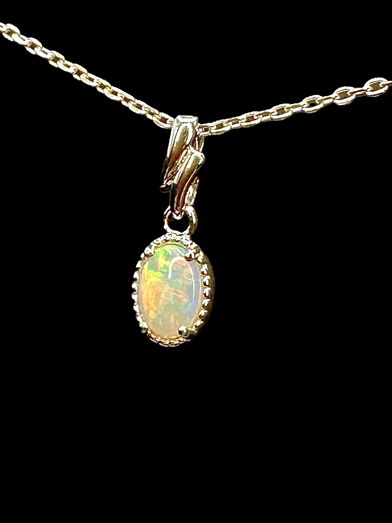 Sterling Silver Solid Opal Pendant