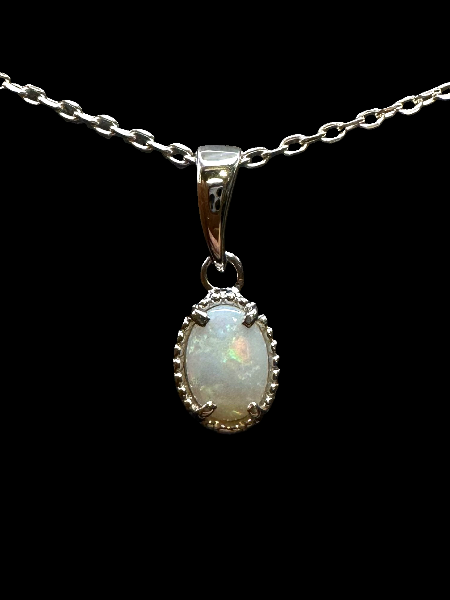 Sterling Silver Solid Opal Pendant
