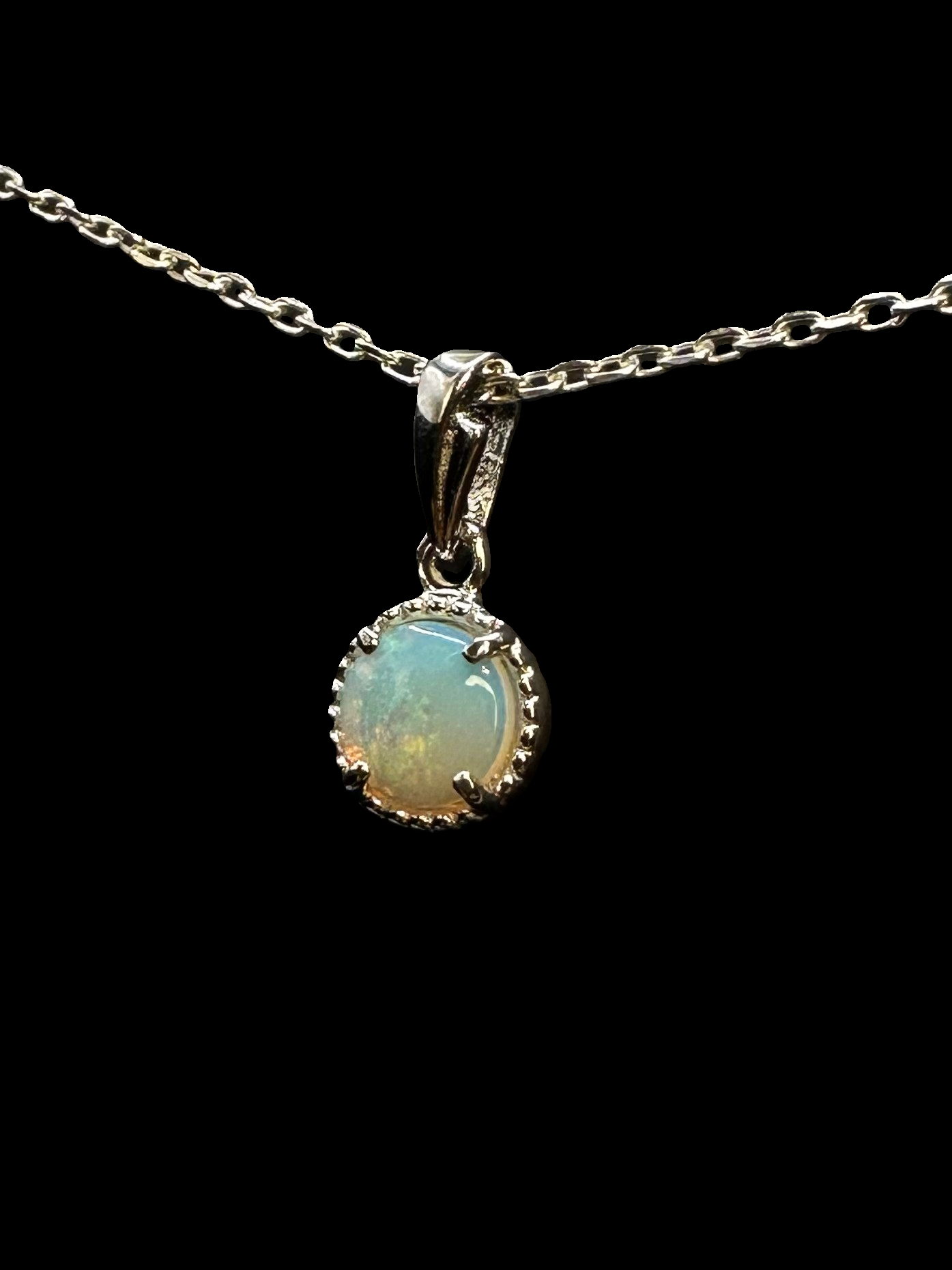 Sterling Silver Solid Opal Pendant