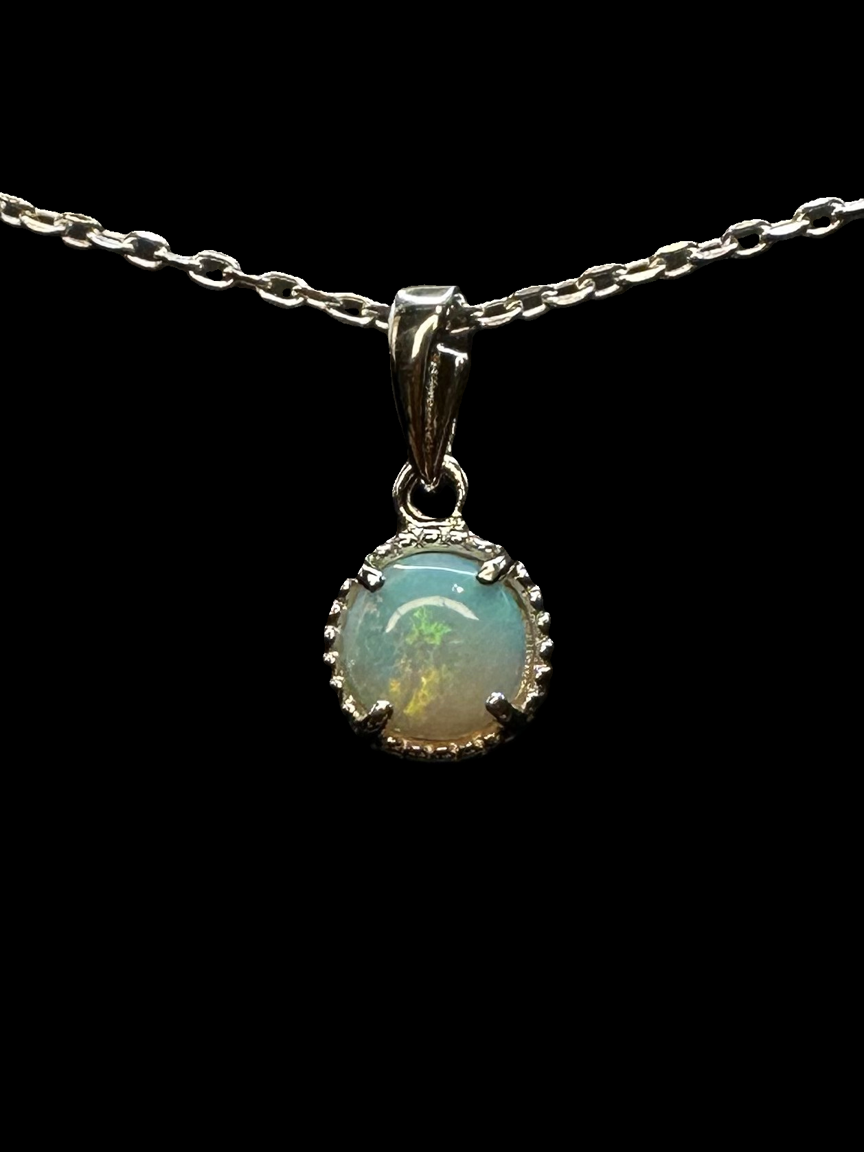 Sterling Silver Solid Opal Pendant