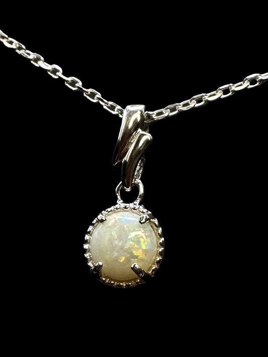 Sterling Silver Solid Opal Pendant