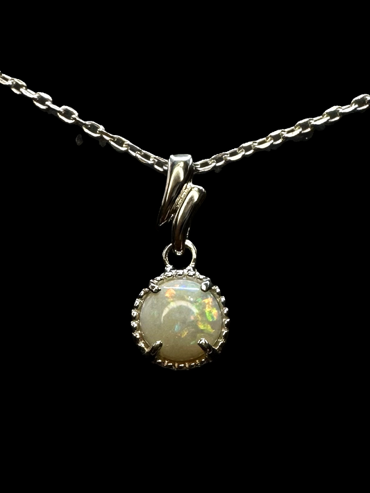 Sterling Silver Solid Opal Pendant