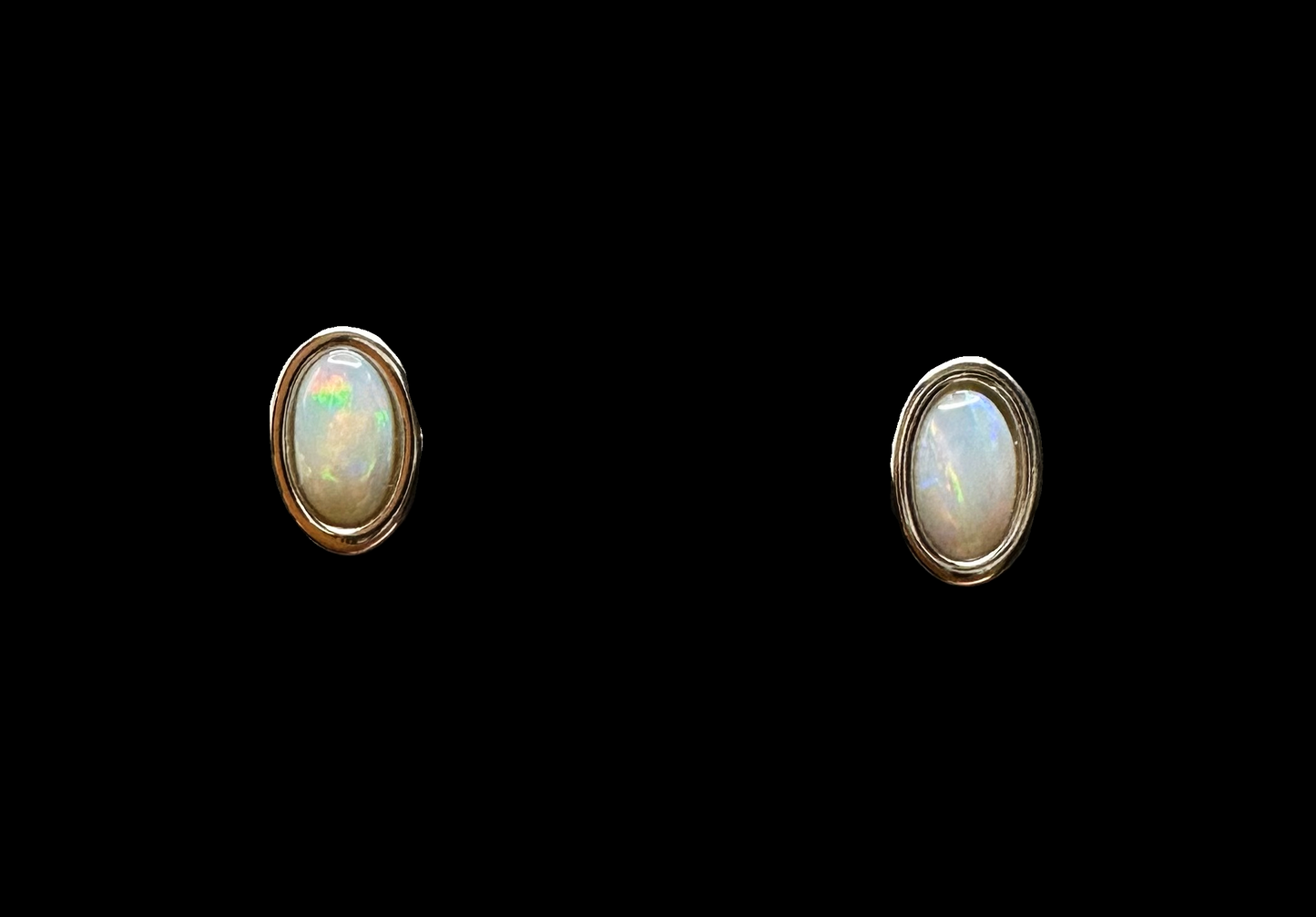 Sterling Silver Solid Opal Stud Earrings