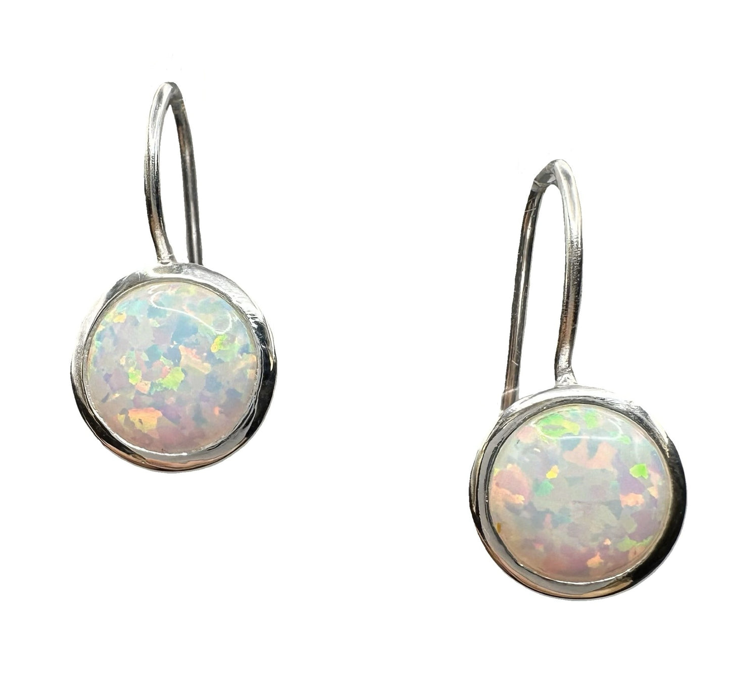 Sterling Silver White Opalite Earrings