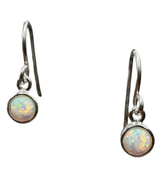 Sterling Silver White Opalite Earrings