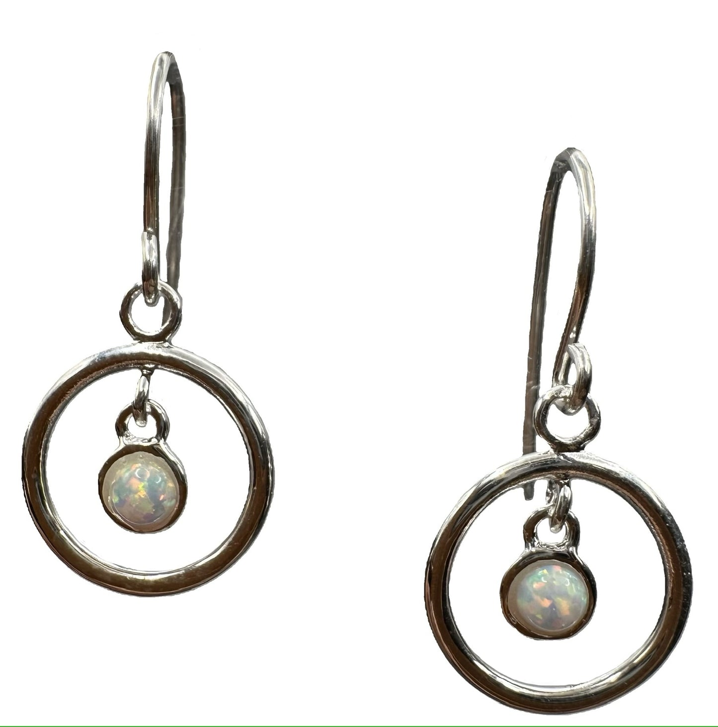 Sterling Silver White Opalite Earrings