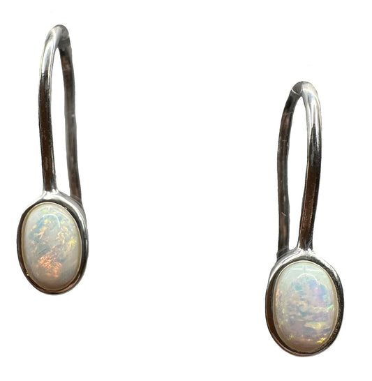 Sterling Silver White Opalite Earrings