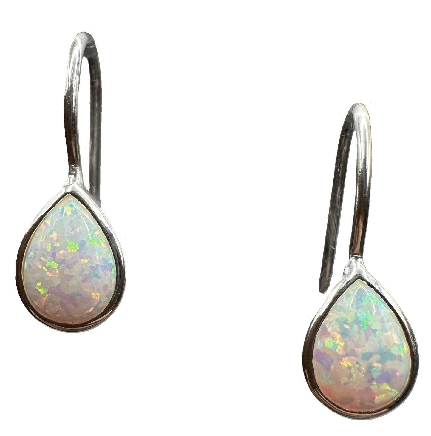 Sterling Silver White Opalite Earrings