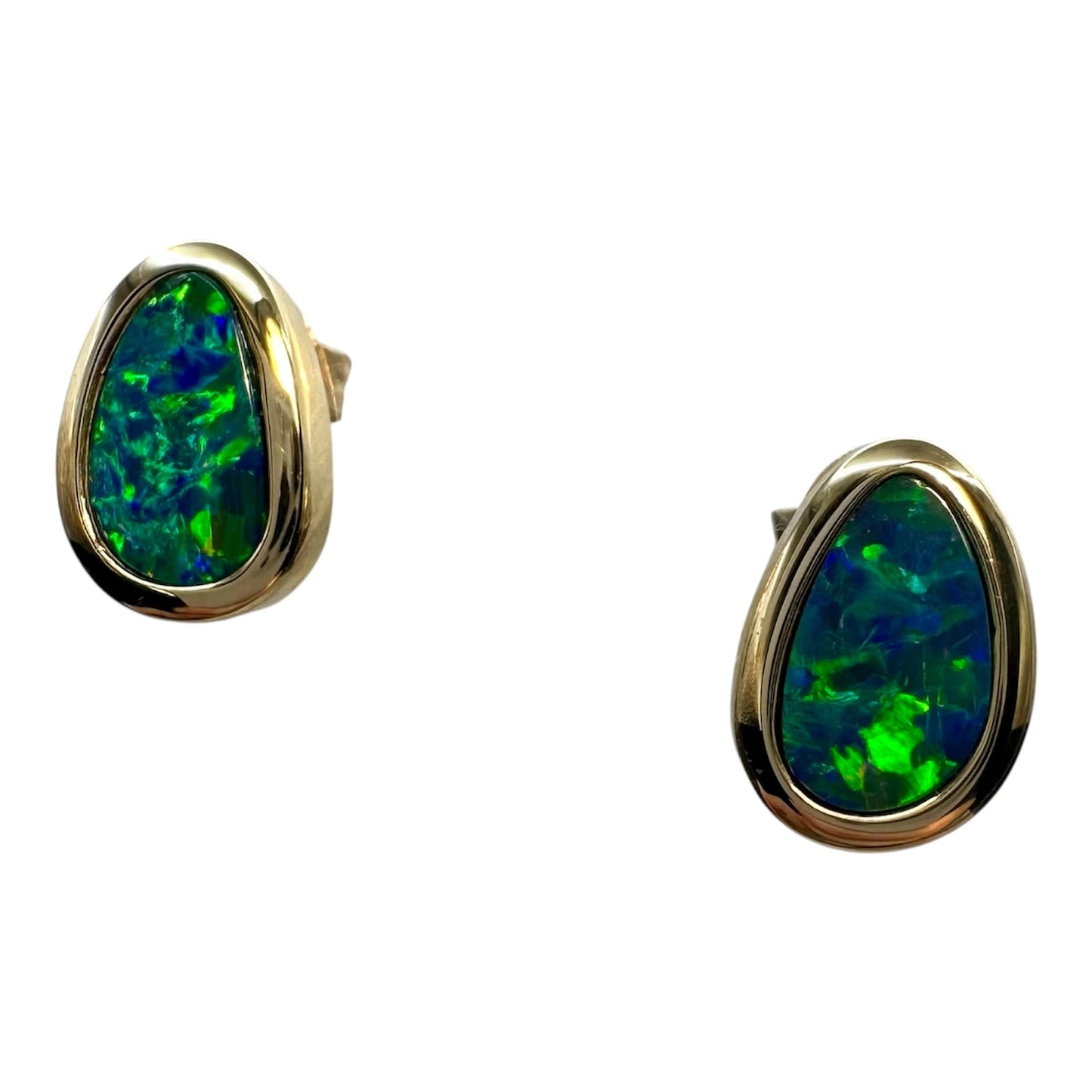 14ct Gold Doublet Opal Stud Earrings