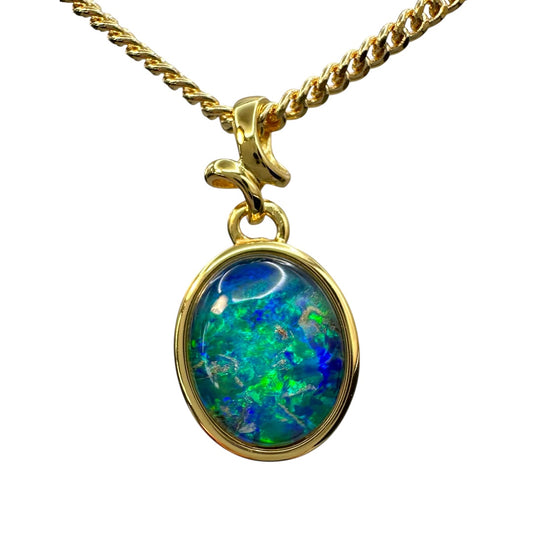 Gold-Plated Triplet Opal Pendant