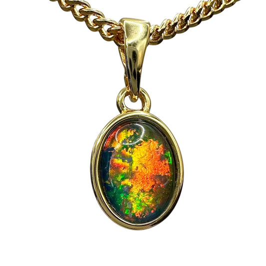 Gold-Plated Triplet Opal Pendant