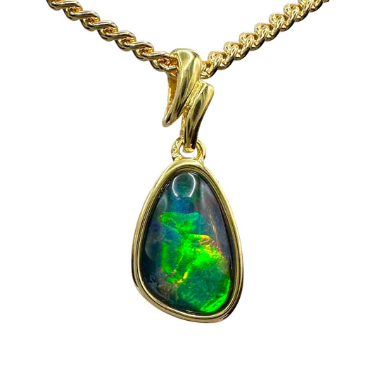 Gold-Plated Triplet Opal Pendant