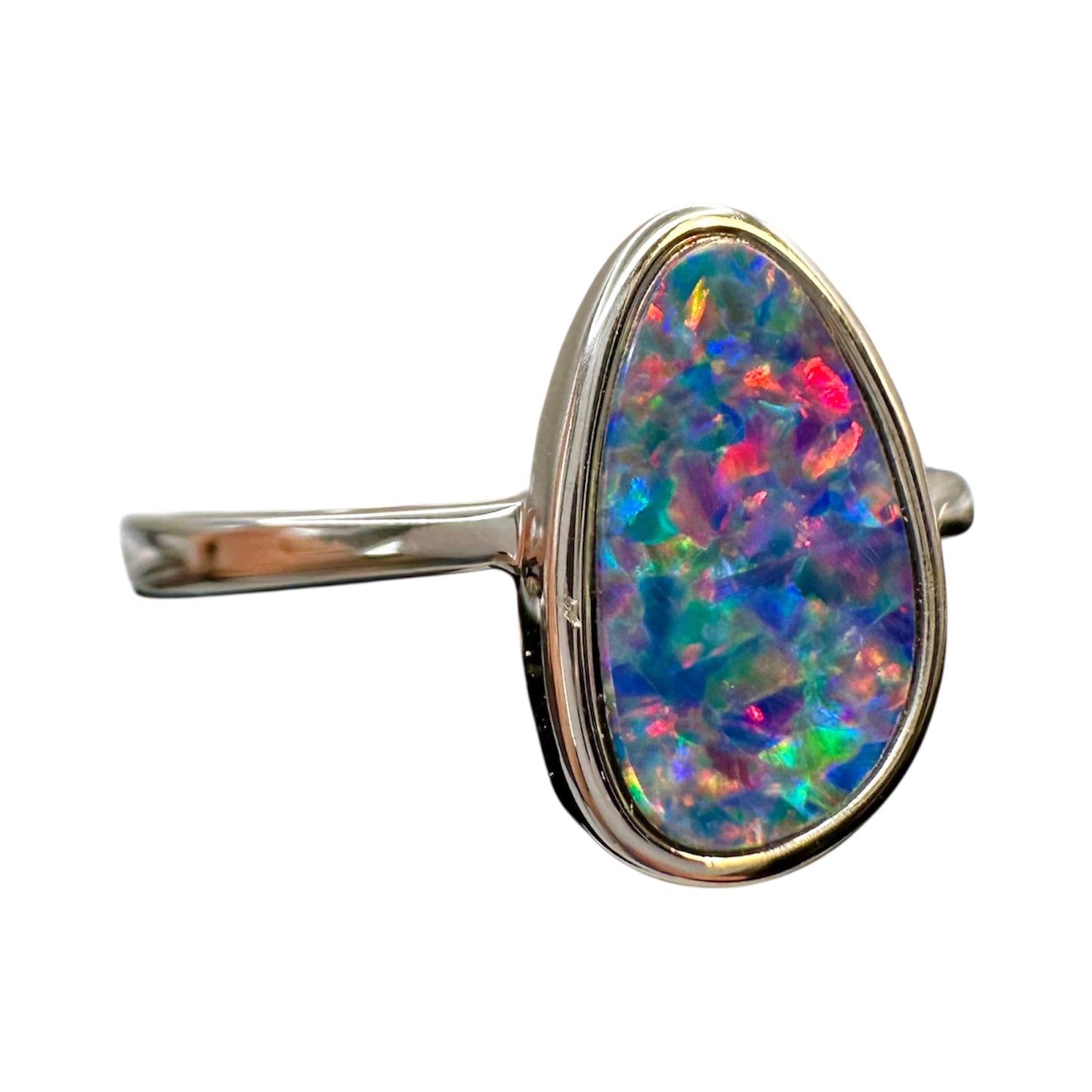 Sterling Silver Doublet Opal Ring