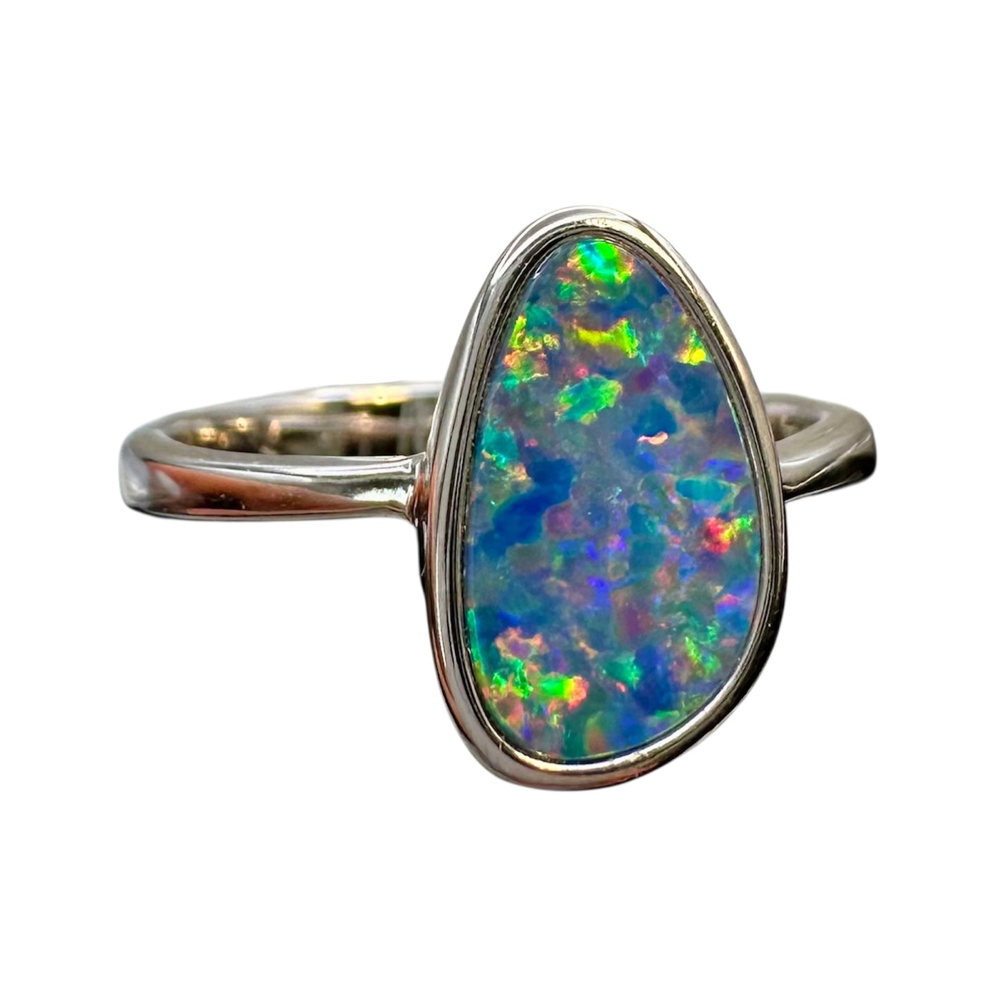 Sterling Silver Doublet Opal Ring