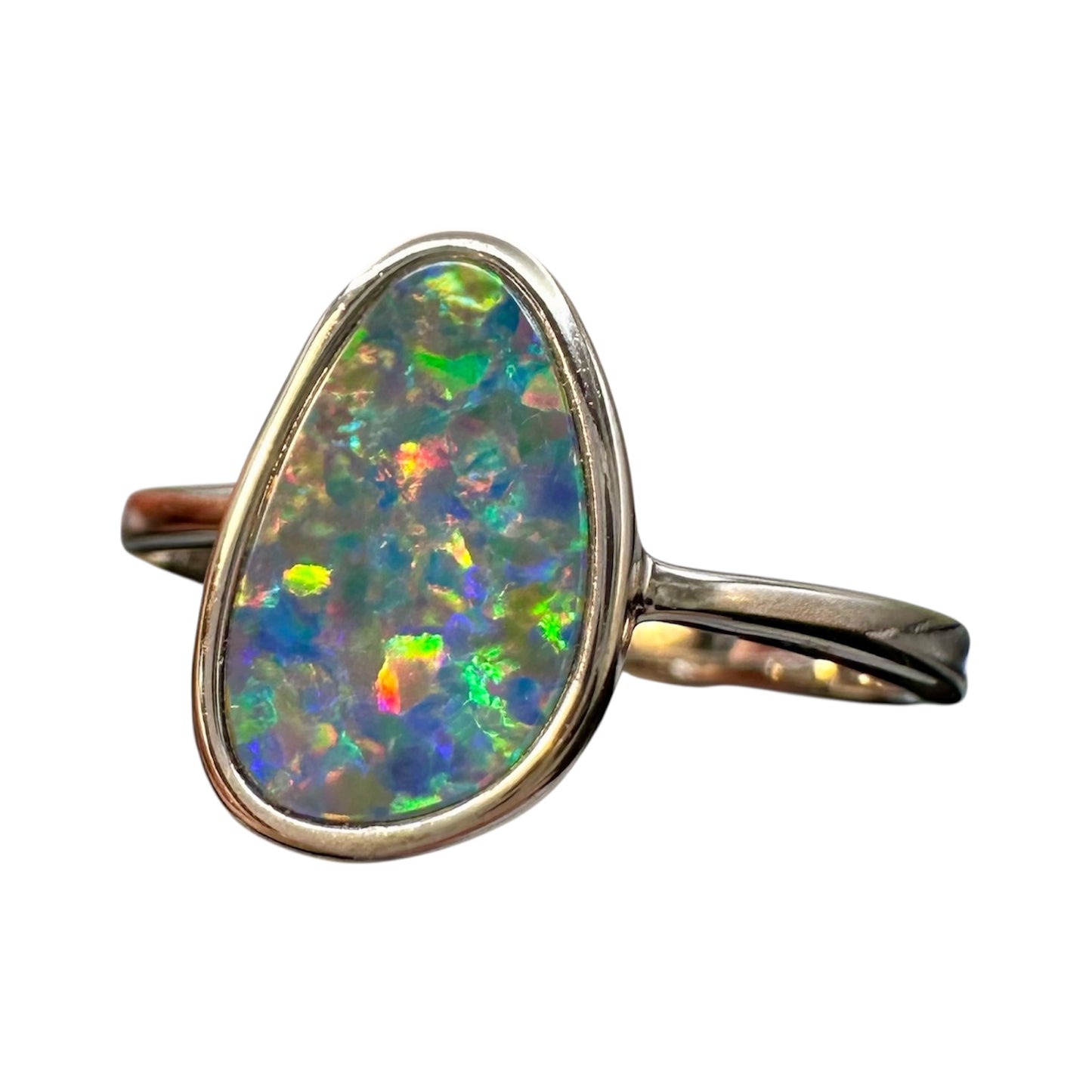 Sterling Silver Doublet Opal Ring
