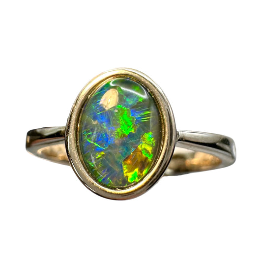 Sterling Silver Triplet Opal Ring