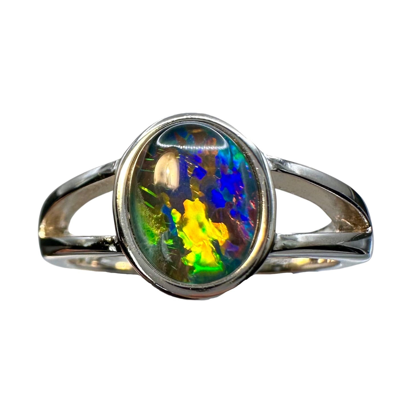 Sterling Silver Triplet Opal Ring