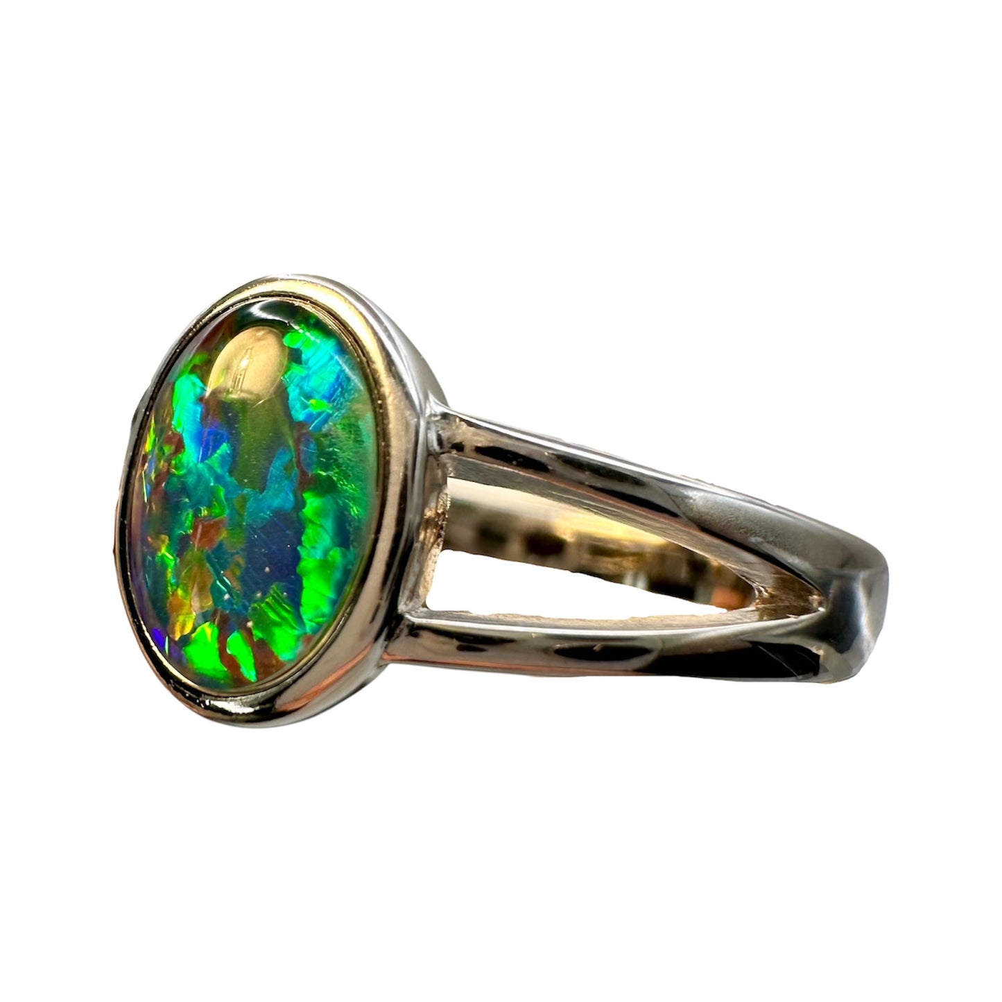 Sterling Silver Triplet Opal Ring