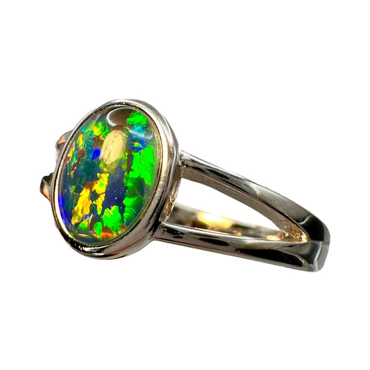 Sterling Silver Triplet Opal Ring