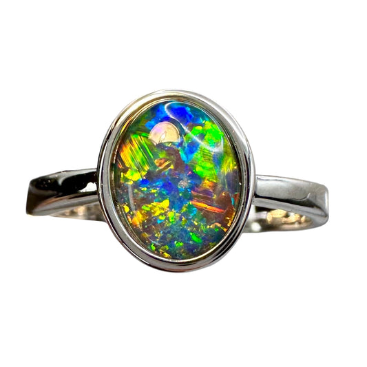 Sterling Silver Triplet Opal Ring
