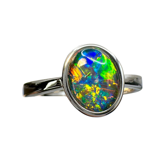 Sterling Silver Triplet Opal Ring
