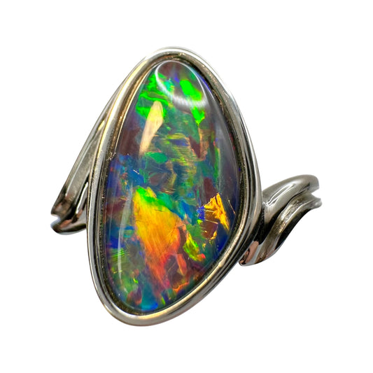 Sterling Silver Triplet Opal Ring