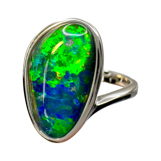 Sterling Silver Triplet Opal Ring