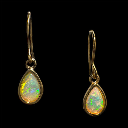 Gold-Plated Solid Opal Earrings