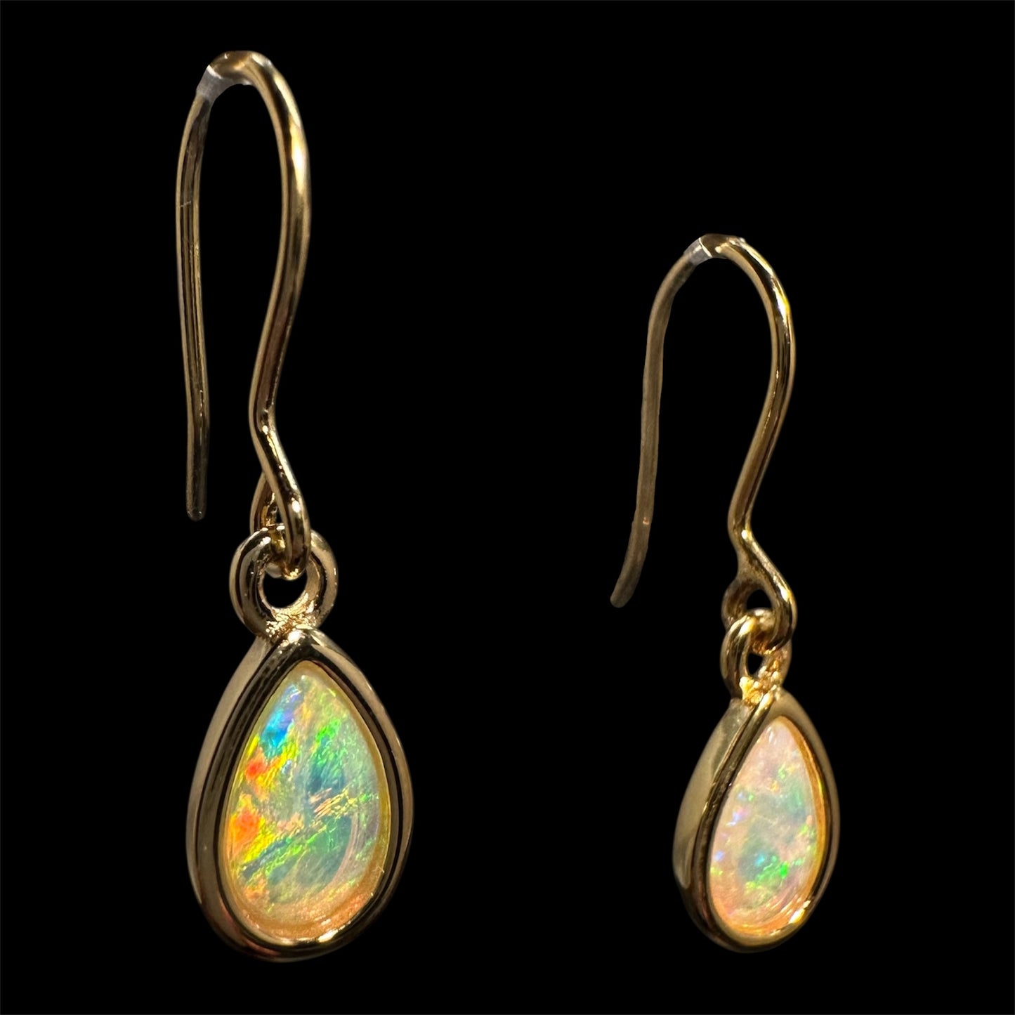 Gold-Plated Solid Opal Earrings