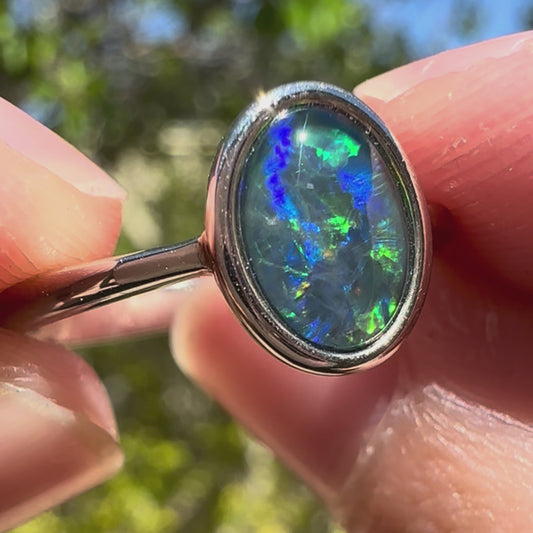 Sterling Silver Triplet Opal Ring